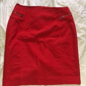 Express Red Business Skirt
